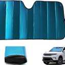 GWUSKDT Car Sun Shade, Sun Protector,Foldable Front Window Shade-Thicken 5-Layer Bubble for Auto Windshield UV Protection and Heat Reflector 58"x 27.5" (Blue)