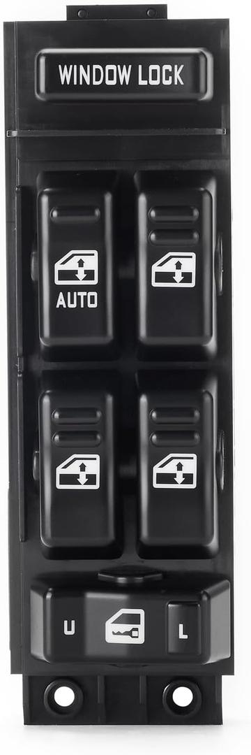 2000-2001-2002 Chevy Silverado Tahoe Suburban Avalanche GMC Sierra Yukon XL 1500 2500 3500 4-Door Power Window Switch Driver Side, Escalade Door Lock Master Window Switch Button Control - 15062650