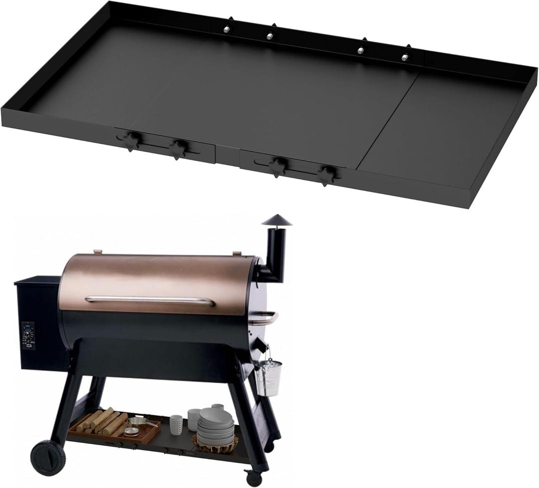 DELSbbq Adjustable Grill Storage Shelf for Traeger Pro 34 Series Pro 780 and Ironwood 885 Pellet Grills, Grill Bottom Shelf Accessory for Traeger Pellet Grills and Other Wood Pellet Grills