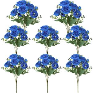 8 Pack Royal Blue Peonies Artificial Flowers,Fake Silk Hydrangea Bouquet for Bridal Wedding Home Table Decor Reusable Dining Opening Ceremony Birthday Arrangement Faux Floral