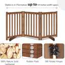 LZRS Freestanding Dog Gate 30 inch Tall - 3 Panels Solid Wooden Pet Gate for Doorways, Stairs & Hallways, Expandable & Foldable with Support FeetIndoor Use,Oak