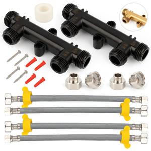 Compatible WP596816(2-Pack) OEM Brass Water Sensor Kit, Includes 4 x 12" Supply Lines, 4 x1/2" FTPto 3/8"MPT Fittings.