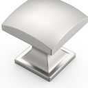 Amerdeco 10 Pack 1-1/3 Inch Brushed Satin Nickel Cabinet Knobs and Pulls - Single Hole Round Drawer Knobs for Bathroom Cabinets K0014