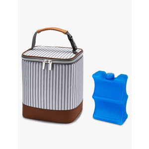 Breast Milk Cooler Bag with Ice Pack Fits 4 Baby Bottles Up to 9 Ounce, Baby Bottle Bag Great for Nursing Mom Daycare, Strap