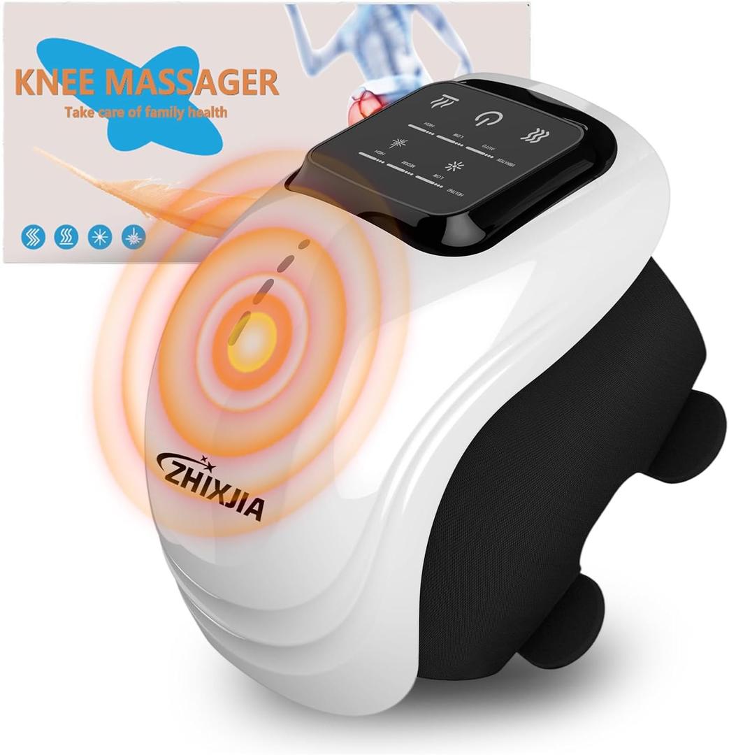 Knee Massager with Heat, 3 Vibration Modes and 3 Heating Levels LED Vitality Joints Knee Massager, 3-in-1 Smart Portable, Gift for Dad and Mom