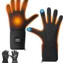 BNZ Heated Gloves for Men Women, Rechargeable Heated Gloves for Winter Sports Snow Biking Riding Skiing Cycling Hunting Snowboarding, Touchscreen Function (Large)