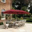 SUPERJARE 13FT Outdoor Umbrella for Patio, Double sided Pool Umbrellas with Fade Resistant Canopy, Large Table Umbrella for Deck, Market, Backyard - Burgundy(No Base)