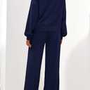 PRETTYGARDEN Women 2 Piece Outfits 2026 Spring Sweatsuits Crewneck Sweatshirt Wide Leg Sweatpants Lounge Sets Tracksuit (Blue, XS)