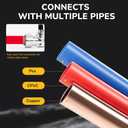 Tee Stop Valve, 1/2" PTC x 1/2" PTC x 1/4" OD Compression, Push to Connect Brass Plumbing Fitting for PEX, Copper, CPVC Pipe, Quarter-Turn Shut Off Water Valve Disconnect Clip