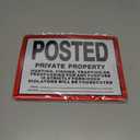 Tandefio No Trespassing Signs Private Property-Rust-Free Aluminum Signs-UV Printed, Reflective, Weatherproof for Outdoor,Indoor-Keep Hunters, Trespassers(10x7 Inches,Horizontal,Red,White)