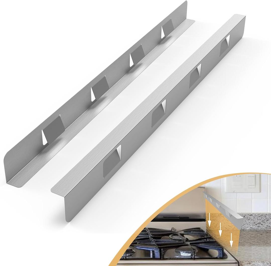 Stove Gap Covers 316 Stainless Steel Stove Gap Filler Oven Side Gap Filler Between Stove and Counter Slide In Range Trim Kit for Kitchen 2 Pack(23.2 Silver)