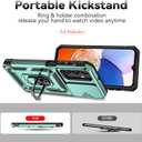 SunStory Phone Case for Samsung Galaxy A15 5G Case with HD Screen Protector & Slide Camera Cover & Rotated Ring Kickstand, [Military-Grade] Phone Case for Galaxy A15 5G (Green)