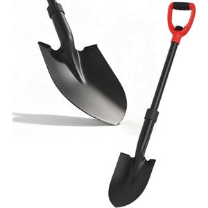 Shovel, Shovels for Digging, 33" Garden Shovel Heavy Duty with Ergonomic D-Grip, Small Spade Shovel for Camping, Edging, Off-Road, Metal Portable Mini Shovel with Fiberglass Shaft, Lightweight