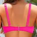 Women's Underwire Bikini Top - Push Up Swimsuit Top Only Twist Front Bathing Suit 2025 Retro Swim Bra (Pink, S)