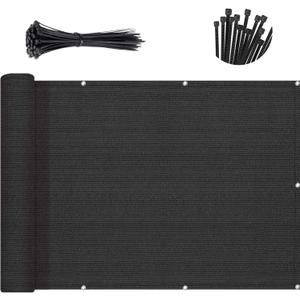 SUNNY GUARD 3'x16' Black Balcony Privacy Screen Fence, Apartments Railing Heavy Duty Wind Screen for Outdoor,Deck,Backyard,Patio PrivacyWe Make Custom Sizes