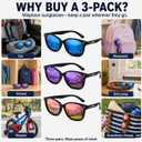 Polarized Sunglasses for Teens – UV400,Color Mirror Lenses,Matte Frame for Small Faces,Cycling & Outdoor