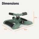 Amazon Basics Whirling Rotating Lawn Sprinkler with Adjustable Arms, 1500 sq ft Coverage, Black
