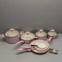 GreenPan Rio Healthy Ceramic Nonstick 16 Piece Cookware Pots and Pans Set, PFAS-Free, Dishwasher Safe, Pink