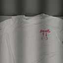 Pink Bow Outlined Garment Dyed Tee - XS - White  