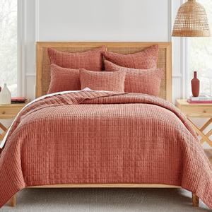 Levtex Home Mills Waffle Full/Queen Quilt Set (88x92in) with 2 Pillow Shams (26x20in) - Adobe - 100% Cotton Full/Queen Size Quilt Bedding Set - Lightweight, Soft, Pre-Washed