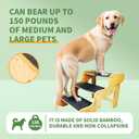Dog Stairs for Small Dogs,3-Step Bamboo Wooden Dog/Pet/Cat Steps Ramp for Couch Sofa, Bed and Car, Can Support Weighing Up to 160 LB,