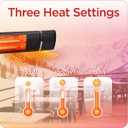 BLACK+DECKER Wall Mounted Infrared Patio Heater for Outdoor Use, 1500W Electric Heater with 3 settings, Space Heater with Remote Control, Heats Up To 160 Sq. Ft., BHOW03R, Black