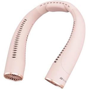 Mr. Young Portable Neck Fan - Ultra-Quiet, 4-Speed Adjustable, Dual Air Outlets, Turbo Design, USB-C Rechargeable, 10+ Hours Battery Life, Liquid Silicone Comfort for Long-time Use (Pink)
