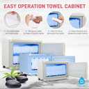Pursonic Professional Towel Warmer with UV Sterilizer - 8L Premium Towel Warmer 360 Heating with Separate Water Tank - Aluminum Interior for Bathroom, Spa, Salon & Home (White)