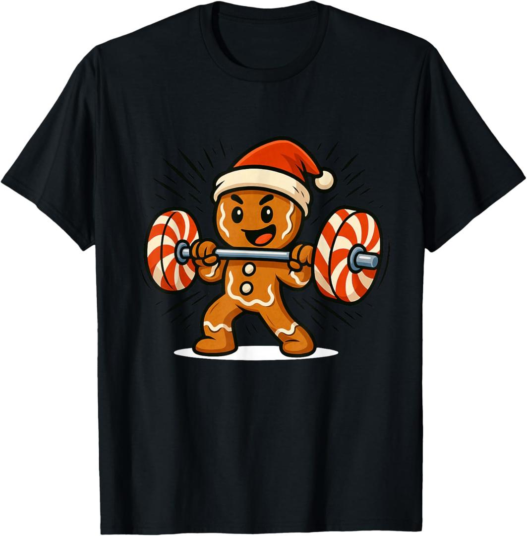Gingerbread Man Christmas Workout T-Shirt