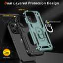 2 x IKAZZ for iPhone 15 Pro Max Case 6.7 Inch with Screen Protector,Military Grade Shockproof Heavy Duty Protective Phone Cover Pass 16ft Drop Test with Magnetic Kickstand Car Mount Holder,Pine Green