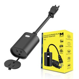 Minoston Zwave Smart Plug, Z-Wave Outdoor Plug with Energy Monitoring, Zwave Outlet Built-in Repeater Range Extender, Z-Wave Hub Required, Compatible with Alexa and Google Assistant (MP22ZP)