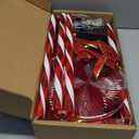 4LED Solar Christmas Pathway Lights Solar Powered Lollipop Garden Lights Decorations Christmas Peppermint Waterproof Outdoor Light Red and White for Yard Deck Lawn Patio Walkway Courtyard(1Pack)