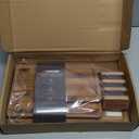 Astercook Deep-Carbonized Bamboo Cutting Boards for Kitchen with Wood Storage Stand, Reversible Charcuterie & Chopping Boards with Juice Grooves and Easy-Grip Handles, Knife-Friendly, Kitchen Gift