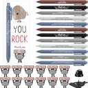 Sayglossy 24 Sets Employee Appreciation Funny Gift Motivational You Rock Gifts Bulk Ballpoint Pens Inspirational Cards Brooch Pin Organza Bags Inspirational Gift for Coworker Staff