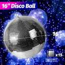 16inch Large Disco Ball Mirror Ball for Disco Party Decorations, Replacement Mirror x 15pcs