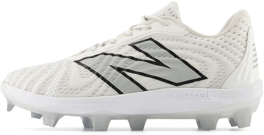 New Balance Men's FuelCell 4040 V7 Molded Baseball Shoe (5.5, Optic White/Rain Cloud)