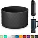 Silicone Boot for Owala Water Bottle 24 oz 32 oz 40 oz, Anti-Slip Protective Sleeve for FreeSip/Twist/Flip Stainless Steel Water Bottles Accessories (black)