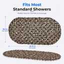 Bath Bliss Non-Slip Pebble Bathtub Mat 18x36 Oval Smoke Color | Suction Cup Shower Mat with Drain Holes | Machine Washable Anti-Slip Tub Mat