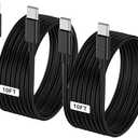 LOFPYE 2-Pack Black 10FT 60W USB C to USB C Cable, Type C to Type C Cable,Fast Charging Cable for iPhone 16 15 Pro Plus Pro Max，for Galaxy S24 S23, for iPad Pro/Air, for MacBook Pro/Air and More