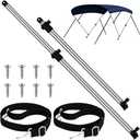 MorningRo 2 Pack Adjustable Bimini Rear Support Poles with 2 Pieces Boat Top Straps Stainless Steel Pad Eye Straps 1" Aluminum Support Poles Fit Most Types of 3 Bow 4 Bow Bimini Tops