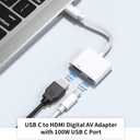 [Apple MFi Certified] USB C to HDMI Adapter for iPhone 17 16 15 to TV | 4K@60Hz Type-C to HDMI Adapter & Type C Fast Charging Port for iPhone 17 16 15 Pro Max, Galaxy S26 to HDTV Projector Monitor