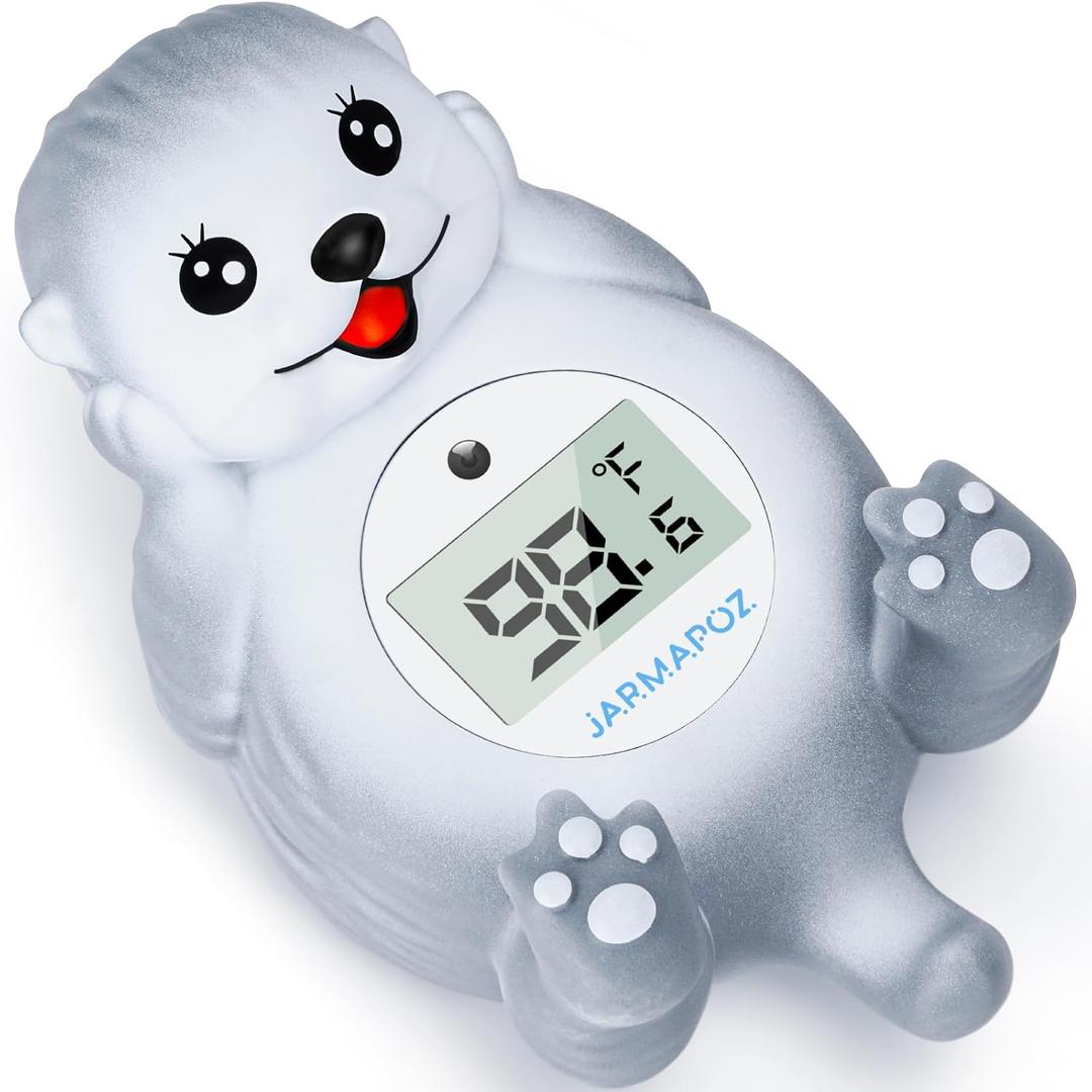 Baby Bath Thermometer - Water Thermometer for Baby Safety - Quick Read Floating Bathtub Toy in Fahrenheit & Celsius - Ideal for Infant, Newborn & Toddler Bath Time (White)