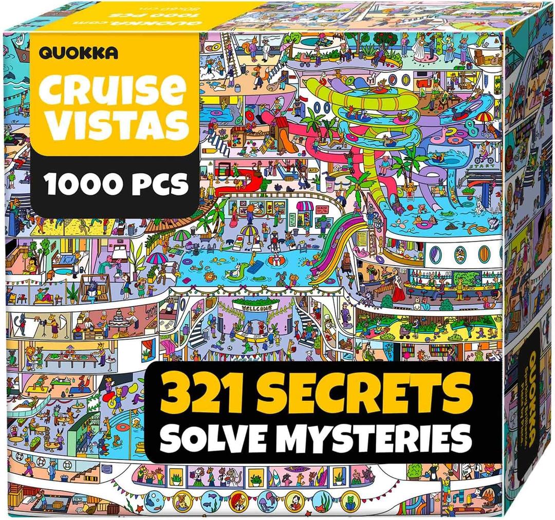 QUOKKA 1000 Piece Jigsaw Puzzle for Adults Cruise Vistas  Premium Box Packaging with Extra Fun Challenges - Stunning Scenic Animal Puzzle - Perfect for Relaxation & Creativity & Gift Giving