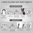 X-Protector Moving Straps - 2 Pairs - Lifting Straps for 2 Movers - Move Furniture Easily and Safely - Perfect for Lifting & Moving Heavy Objects (Adjustable Length 50-118)