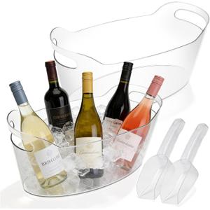 2 PCS Ice Buckets for Parties, 6.5L Large Ice Bucket, 1.7 Gallon Champagne Bucket with 2 Scoops, Beverage Tub Mimosa Bar Supplies for Champagne, Beer, Cocktail