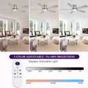 FUMLTP 52 inch Ceiling Fans with Lights, Flush Mount Ceiling Fan with Light and Remote/APP Control, DC Motor, Dimmable LED, Noiseless, Low Profile Ceiling Fan for Bedroom Indoor/Outdoor Use (Nickel)