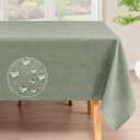 H.VERSAILTEX Linen Table Cloths Rectangle 60 x 84 Inch Premium Tablecloth Spill-Proof Waterproof Table Cover for Dining Buffet Feature Extra Soft and Thick Fabric Wrinkle Free, Sage