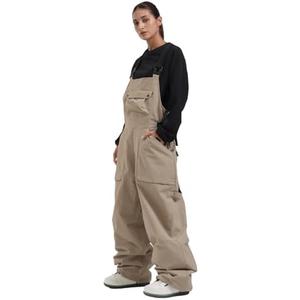 GSOU SNOW Men Snow Pants Snowboard Bibs Baggy Women Ski Pant Snow Bibs Overalls Waterproof Windproof Insulated, Size XL