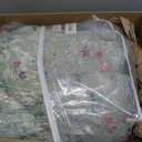 QSH 100% Cotton Oversized King Quilt Bedspread Bedding Set(128"x120"),3Pcs Extra Wide Green Floral Quilt Flower Bird Butterfly Printed Bedspread Coverlet Oversized King Lightweight Soft Bedding Set