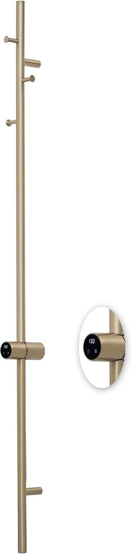 Electric Heater Towel Warmer Rack for Bathroom,Timer&Adjusted Temperature,Stainless Steel,Space Saving,Brushed Brass,59.06 * 3.74 * 4.53in,Wall Mounted-Hardwired Installation